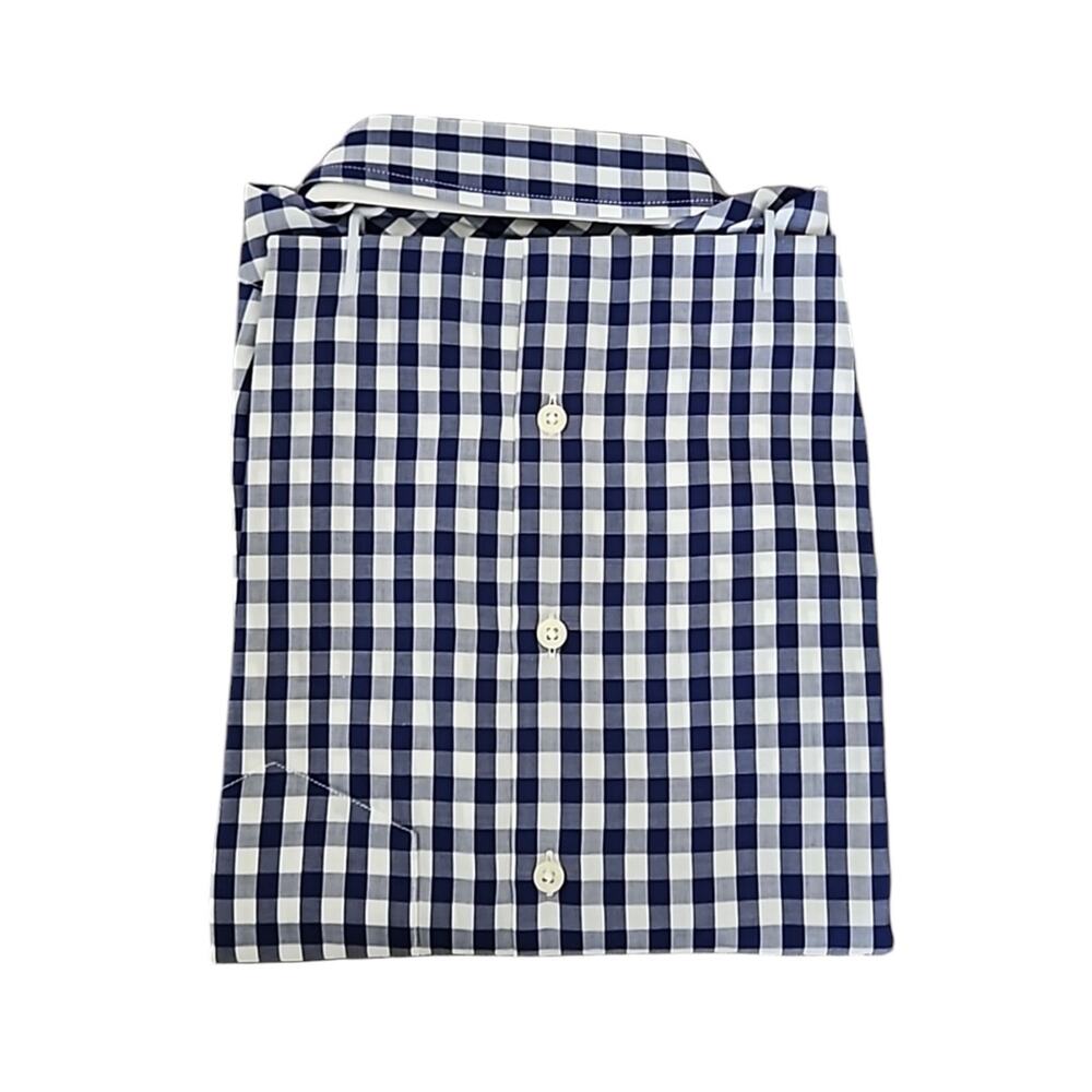 UNTUCKit Belleza Blue Gingham Checkered Preppy Button Up Shirt Women's 14 - Picture 5 of 7